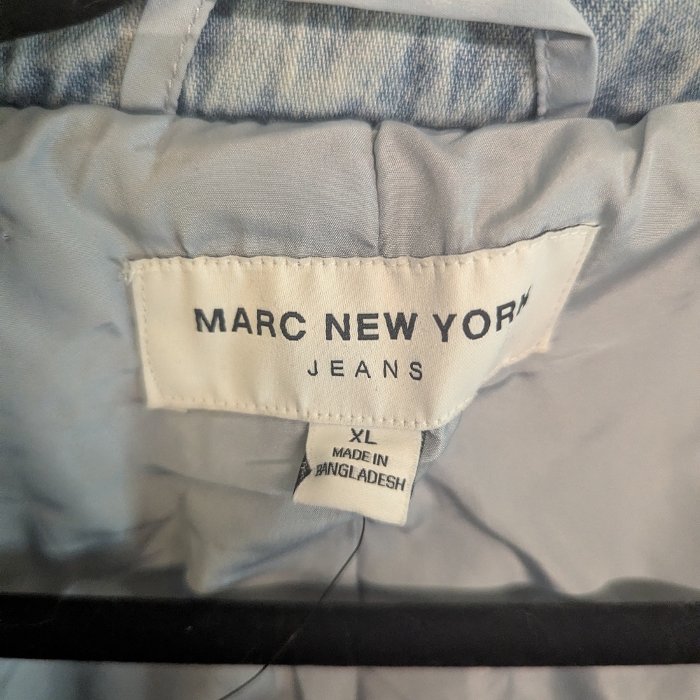 NWT Marc New York XL Quilted Jacket Blue Denim Zip Front Puffer Women - Picture 3 of 6